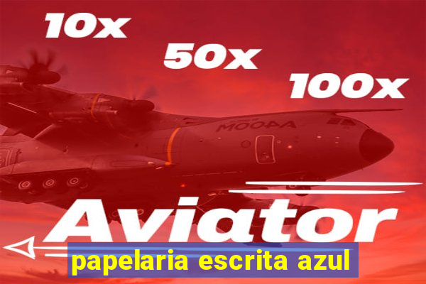 papelaria escrita azul