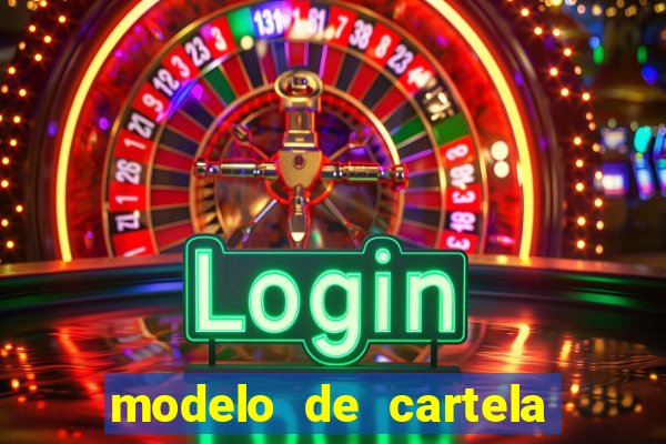 modelo de cartela de bingo em branco