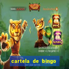 cartela de bingo cha de bebe
